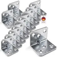 HOOZ Winkelverbinder Balkenverbinder Set 30 mm verzinkter Stahl für Innen & Außen 12 Stück, LxB: 36x30 mm, verzinkt, (L-Winkel für Holz, 12-St., Lochwinkel), Stabile Eck Montagewinkel aus verzinktem Stahl