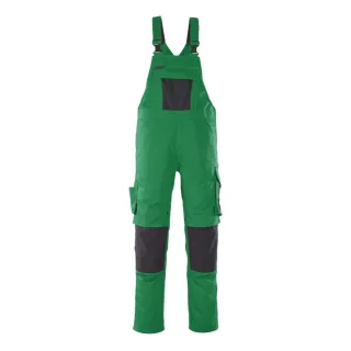 MASCOT Leipzig Latzhose mit Knietaschen UNIQUE Grün / Schwarz 54 - 12069-203-0309-76C54