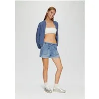 QS Jeansshorts Jeans-Hose Jeans-Short / Relaxed Fit / Mid Rise / Wide Leg