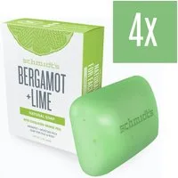 SCHMIDT'S Feste Duschseife Naturseife Bergamot + Lime für Körper und Gesicht 142gr., 4-tlg.