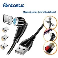 fontastic 3in1 - Magnet Datenkabel 540Grad Drehbar, schwarz USB-Ladegerät