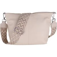 MIRROSI Umhängetasche Damen Crossbody Bag, Echtleder Made In Italy (Schultertasche für jeden Anlass (1 Tasche & 2 Gurte), BOHO Style), 30x20x13cm, gemusterten& verstellbaren Schulterriemen
