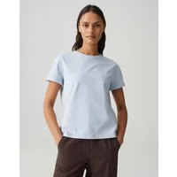 OPUS T-Shirt SERZ Regular T-Shirt aus Organic Cotton gerade geschnitten mit Rundhalsausschnitt und Herzstickerei