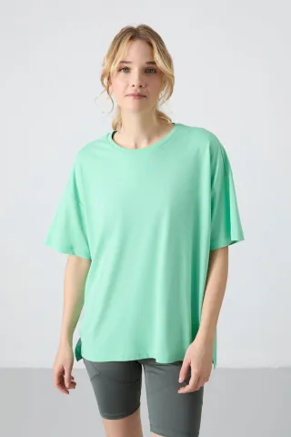 Übergrößen Baumwoll-Modal Rundhalsausschnitt T-Shirt