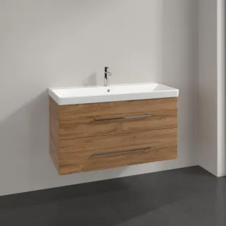 Villeroy und Boch Avento Waschtisch-Unterschrank A89200RH 98x51,4x45,2cm, 2 Auszüge, wandhängend, Kansas Oak