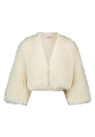 VM by Vera Mont - Kunstfell-Jacke Champagne Sorbet - Gr. - 34