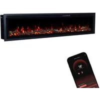 GLOW FIRE Elektrokamin Wandkamin Core, 3D Feuer und Heizung (Thermostat, bis 1800 W), Elektrischer Stand-, Wand- oder Einbaukamin mit APP Steuerung, LED