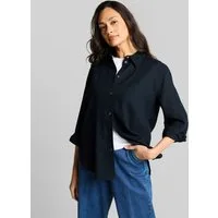 TOM TAILOR Langarmbluse Blusen & Shirts Oversize Hemdbluse mit Leinenanteil