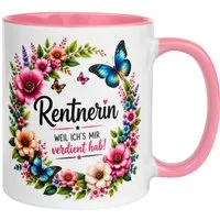 Momentals Tasse Rentnerin – „Weil ich's mir verdient hab“ – Geschenk Rente Frau, Gratis Versand · Links-&Rechtshänder · Spülmaschinenfest