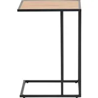 ACTONA GROUP Beistelltisch Seaford, Rechteckig, Scandi Design, matte Wildeichenoptik, Modern, Wohnzimmertisch, kleiner Tisch, matte schwarze Metallbeine, H: 63 cm