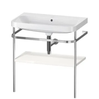 Duravit Happy D.2 Plus c-shaped Set mit Metallkonsole Weiß Hochglanz 775x490x850 mm - HP4837N2222 HP4837N2222