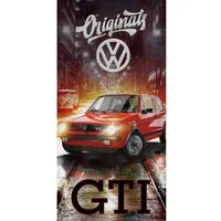 BERONAGE Strandtücher VW Volkswagen Badetuch Golf GTI Rot 75x150 cm, 100% Baumwolle (1-St), Frottee in Velours-Qualität