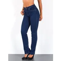 ESRA Straight-Jeans Premium Damen Straight Fit Jeans High Waist Hose bis Übergröße G5 Jeans Damen Straight Fit High Waist Damen Jeans Regular Stretch-Jeans