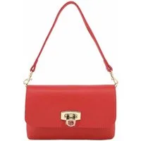 ITALYSHOP24 Schultertasche Made in Italy Damen Leder Tasche Mini Bag Ketten Crossbody Handytasche, Überschlagtasche Clutch Abendtasche Smartphone Handtasche CrossOver