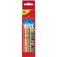 Faber-Castell Buntstift Jumbo GRIP Neon, (5-tlg), mit rutschfester Soft-Grip-Zone