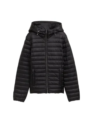 Tom Tailor - Lightweight Steppjacke mit Kapuze deep black - Gr. - XL
