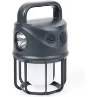 TROIKA LED Außen-Stehlampe Campinglampe NIGHT OWL, mit Akku und Powerbank – wiederaufladbar, LED fest integriert, Kaltweiß, Spotlight, Warmweiß, LED Camping Leuchte mit drei Lichtmodi, USB-C und IPX4 Schutz