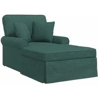 vidaXL Chaiselongue Chaise Lounge mit Rock mit Kissen 3 pcs Dunkelgrün Stoff, 3 Teile