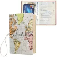 kwmobile Etui Reisepass Kunststoff Schutzhülle Ausweis Hülle Impfpass Schutz, Cover Reisepasshülle Ausweishülle in Travel Schriftzug Design