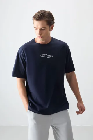 Übergröße Baumwoll-Printed T-Shirt