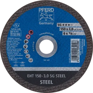 PFERD TOOLS Trennscheibe EHT gerade Leistungslinie SG STEEL für Stahl - 61322222