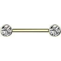 Taffstyle Intimpiercing Titan Brustwarzenpiercing Nippelpiercing Barbell mit Kristallen, Brustpiercing Implantatqualität Filigran Brust Intimpiercing Stab