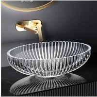 EMKE Aufsatzwaschbecken Waschbecken Aufsatzwaschbecken Bad Hartglas für Bad /Gäste-WC, Glas Waschplatz Handwaschbecken Glaswaschbecken 51 cm