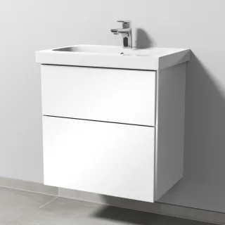 Sanipa 3way Waschtischunterbau zu Geberit iCon Light Waschtisch mit 2 Auszügen, Weiß-Glanz BS57178