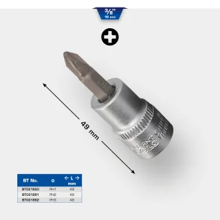 Brilliant Tools 3/8" PH Kreuzschlitz Bit-Stecknuss - BT021891