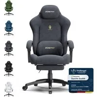 Dowinx Gaming-Stuhl Atmungsaktiver und Ergonomischer Bürostuhl aus Mikrofaser-Velours (Packung), Weiches Sitzgefühl, Verstellbarer Schreibtischstuhl mit Fußstütze