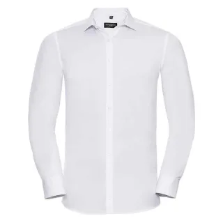 Russell Collection - "Ultimate" Formelles Hemd für Herren Langärmlig (Weiß)