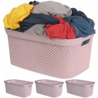 Koopman Wäschekorb Wäschewanne Kunststoff 4 Farben 4er Set (Set, 4 St., Packung), Rosa, 2 Tragegriffe, 35 Liter, Kunststoff, Stabil