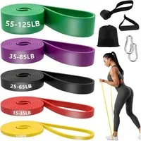 BlingBin Trainingsbänder 5 Stufen von Fitnessbänder Widerstandsbänder-Set für Training, Fitness, Workout und Physiotherapie für Damen und Herren
