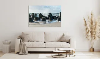 queence Acrylglasbild "Egilio" Meer  Meer Bilder  Spa  Spa Bilder  Stein  Strand 1 Stk. tlg. Fine Art-Print in Galeriequalität