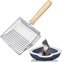 FELIXLEO Schaufel Katzenstreu Schaufel Metall Streuschaufel Katzenklo Edelstahl 7mm, (1 St)