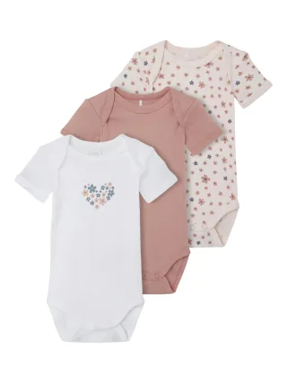 NAME IT - NBFBODY 3P SS ROSETTE FLOWER NOOS rosette - Gr. - 56