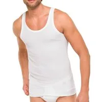 Schiesser Unterhemd Cotton Essentials (Spar-Pack, 4-St., 4er-Pack) Herren Feinripp Unterhemd Trägershirt aus reiner Baumwolle