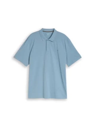 Tom Tailor - Plus Size - Piqué Poloshirt mit Logo-Stickerei mountain spring blue - Gr. - 4XL