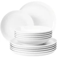 Seltmann Weiden Tafelservice Teller Set, Geschirr-Set Lido (12-tlg), 6 Personen, Porzellan, Geschirr, Teller 12 Teile, für 6 Personen, Made in Germany