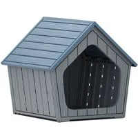 COSTWAY Hundehütte, Hundehaus, Hundehöhle, Haustierhütte mit schrägem Dach