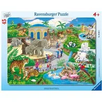 Ravensburger Puzzle Besuch im Zoo. Rahmenpuzzle, Puzzleteile