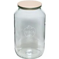WECK Karaffe Rundrandglas 3l mit Holz- deckel