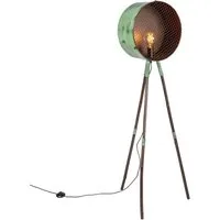 Qazqa Stehlampe Barrel, ohne Leuchtmittel, Warmweiß, QAZQA Stehlampe, e27, Grün, Stahl, Retro