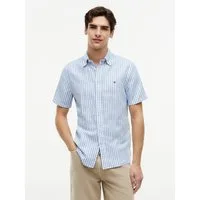 Tommy Hilfiger Kurzarmhemd LINEN BLEND BENGAL STP SS RF SHT Regular Fit aus Leinenmix mit Bengalstreifen