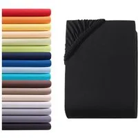 Hometex Premium Textiles Spannbettlaken Jersey Spannbettlaken 100% Baumwolle, Jersey, Gummizug: Rundumgummizug, Premium-Jersey Matratzenhöhe bis 23 cm