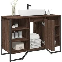 vidaXL Schrankmodule Waschbeckenunterschrank Braun Eichen-Optik 91x35x60 cm