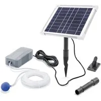esotec Teichbelüfter 6/130 Solar Belüfterpumpen-Set + Akku 120l/h 0,66bar Solarmodul 101848, 130 l/h, (Komplettset)
