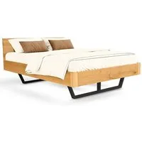 holz4home® Bettgestell Massivholzbett Eiche I Holzbett Massiv Eichenholz Metall-/ Holzbeine, Massivholz
