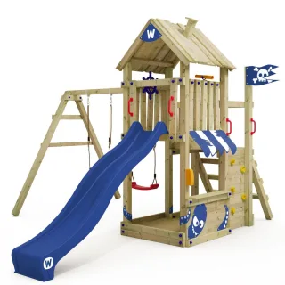 Spielturm Prime The Proud Parrot - Robuster Kinderspielplatz mit Schaukel & Rutsche für den Garten - Stabiles Spielhaus aus Holz - Wickey