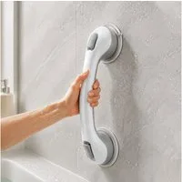 JASLIFE Haltegriff Sauggriff 42cm ohne Bohren, Haltegriff für Senioren rutschfest Bad WC, Sicherer Halt auch bei Nässe, jederzeit abnehmbar